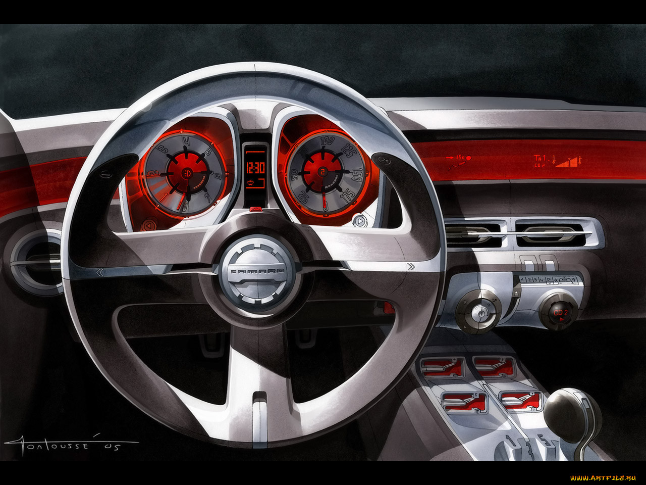 chevrolet, camaro, concept, drawing, dashboard, , 